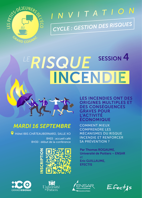 Petit déj de l'éco de Grand Cognac sur le risque incendie - affiche